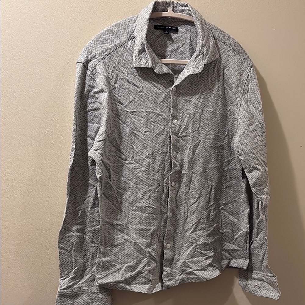 Robert Barakett men’s large Gray Button-Up Shirt - 100% cotton